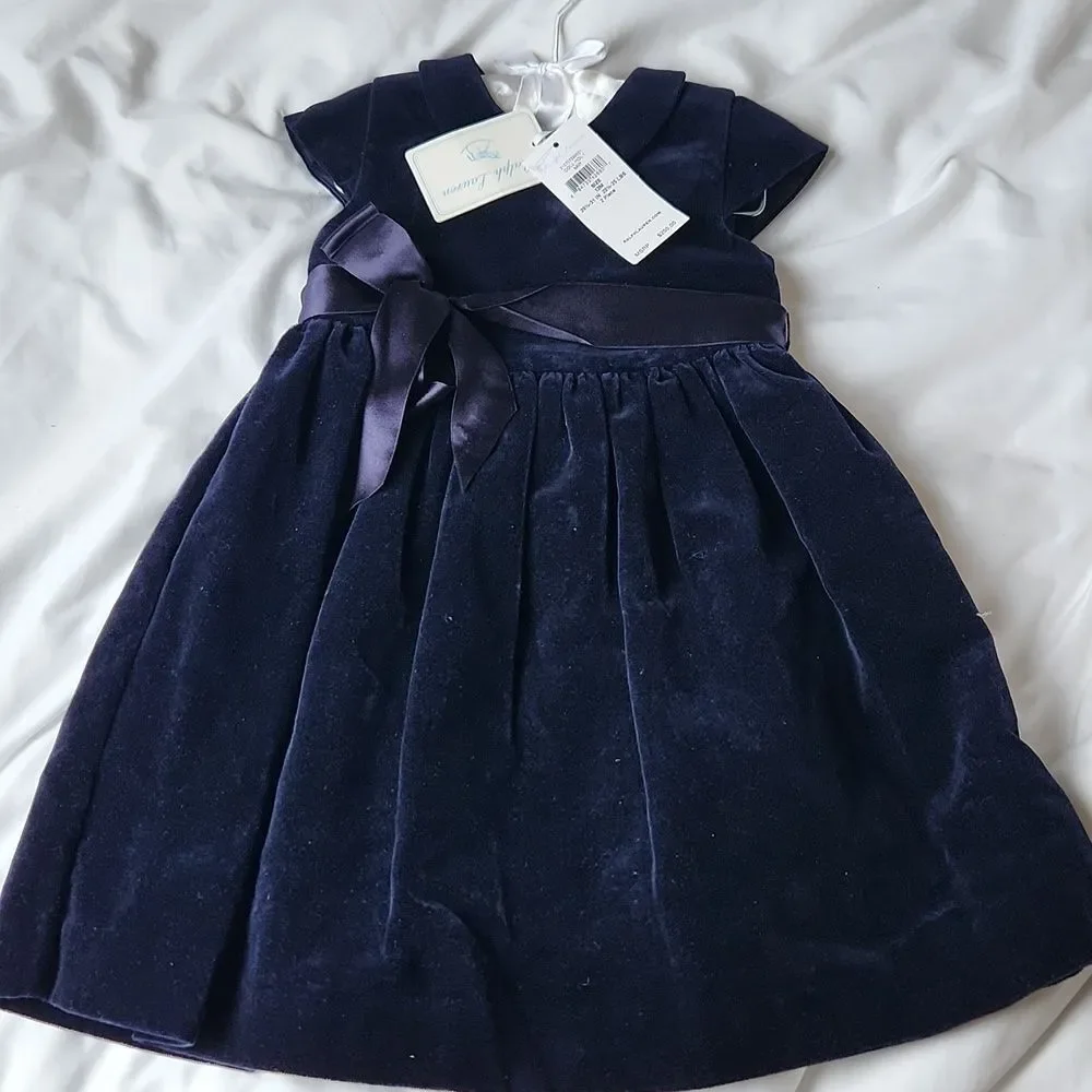 Navy velvet dress